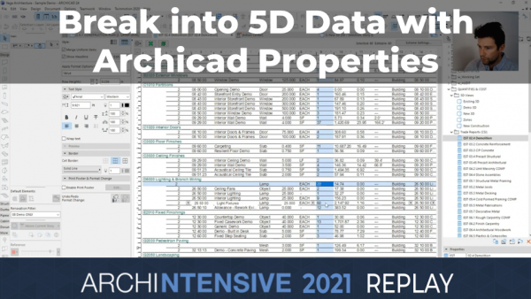 ARCHINTENSIVE 2021 - Break into 5D Data with Classifications, Properties and Schedules